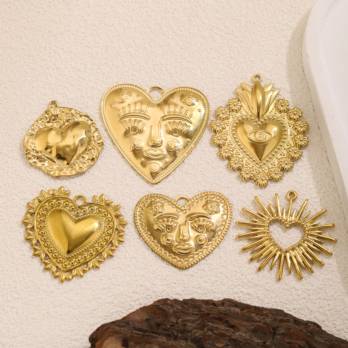 5Pcs PVD Gold Stainless Steel  - огляд і ціна Ethnic Fashion Design