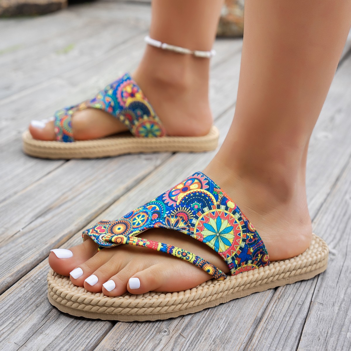 Women Slippers Open Toe Slip o - огляд і ціна Ethnic Modern Fashion