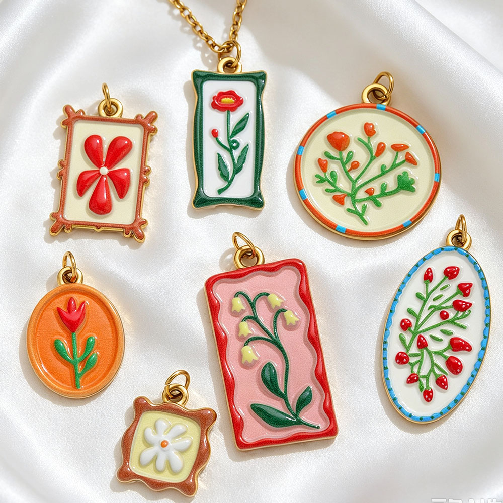 2pcs Boho Enamel Flower Pendan - огляд і ціна Ethnic Fashion Design