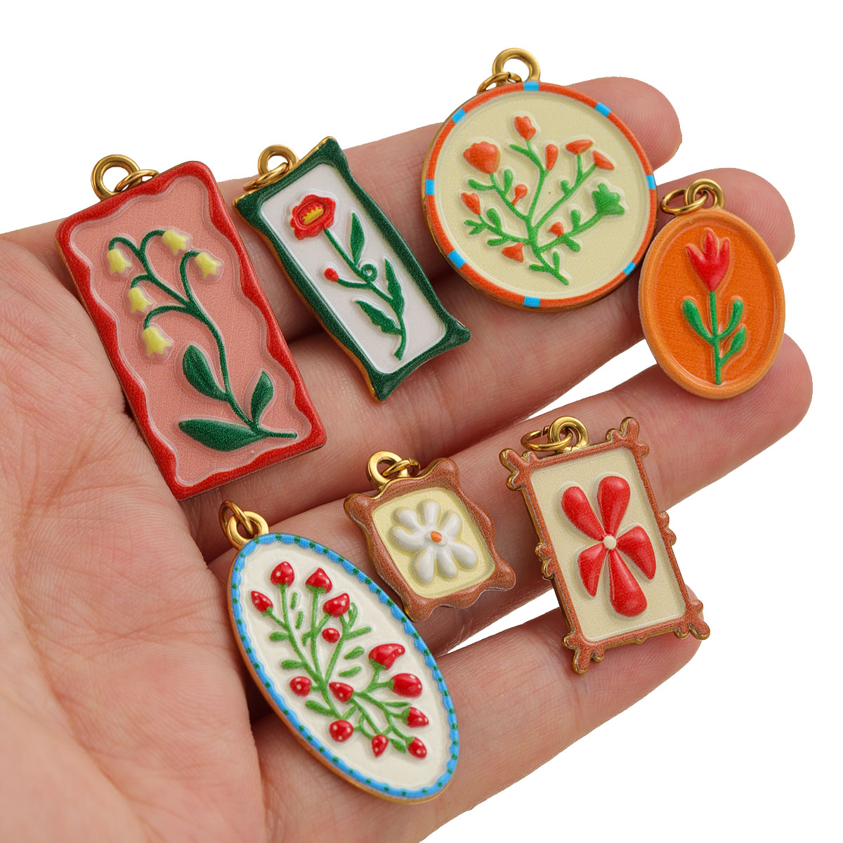 2pcs Boho Enamel Flower Pendan - огляд і ціна Ethnic Fashion Design