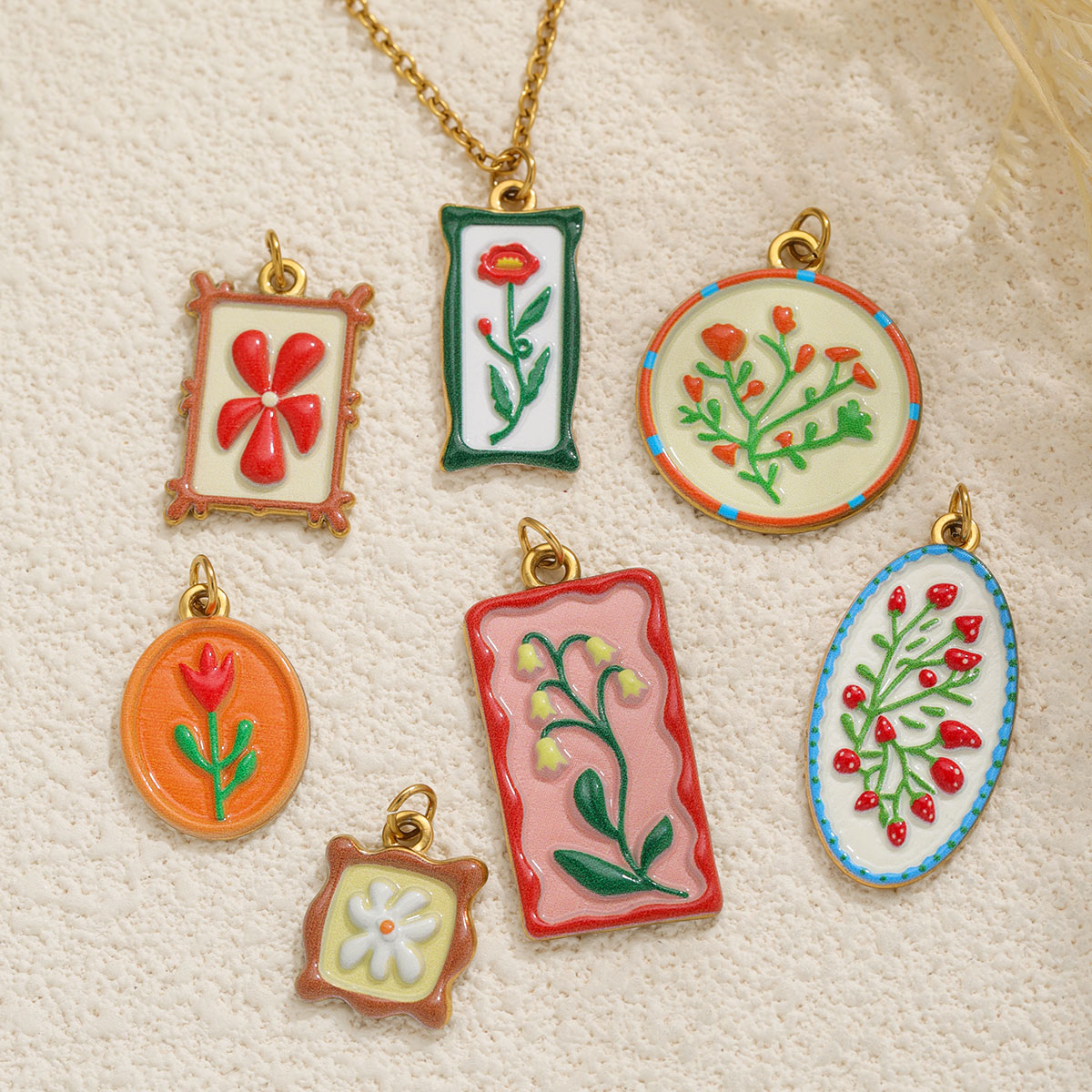 2pcs Boho Enamel Flower Pendan - огляд і ціна Ethnic Fashion Design